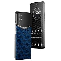 iVERTU Old Style Calfskin 5G Phone, Unlocked Smartphone, Secure Encrypted, 64MP Camera, 12+512G, 120Hz FHD+(1080 * 2400) OLED Display, Dual SIM, Fast Charge (Blue)