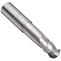 YG-1 E5974 Carbide Ball Nose End Mill, Uncoated (Bright) Finish, 50 Deg Helix, 2 Flutes, 3