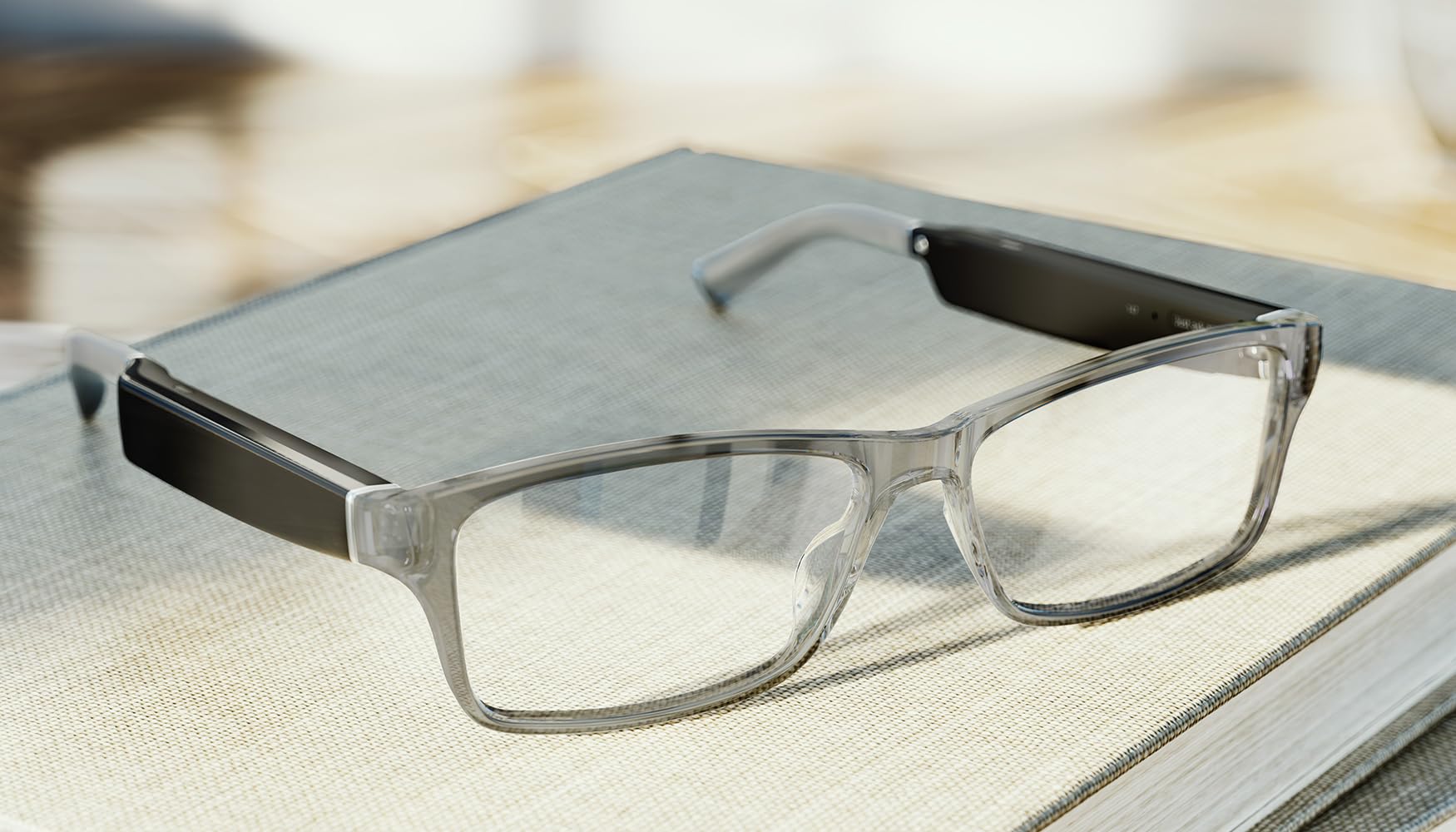 Echo Frames (3rd Gen) | Smart audio glasses with Alexa | Modern Rectangle frames in Charcoal Gray with prescription ready lenses