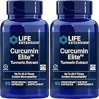 Life Extension Curcumin Elite Turmeric Extract, 90 Caps (Pack of 2)