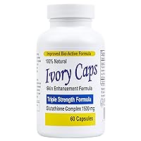 Ivory Caps - Maximum Potency 1500 mg Glutathione Skin Whitening Pills Complex, 60 Capsules