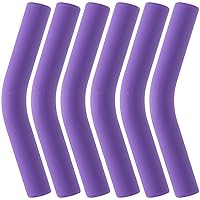 6Pcs Metal Straw Silicone Tips 5/16 inch Wide(8mm Outer Diameter) Food Grade Rubber Straw Covers Purple Flex Elbow Hydraflow Straw Replacement Tip for Stainless Steel Metal Straws