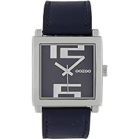 Square fashion Oozoo women's watch with leather strap, 34 mm.