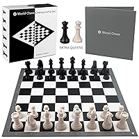 StonKraft - 43,2 x 43,2 cm' Turnier Schach Vinyl faltbares Schachspiel mit  festen Plastikstücken (mit extra Königin) - ideal für professionelle