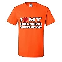 I Heart My Girlfriend So Please Stay Away Couples Mens T-Shirts