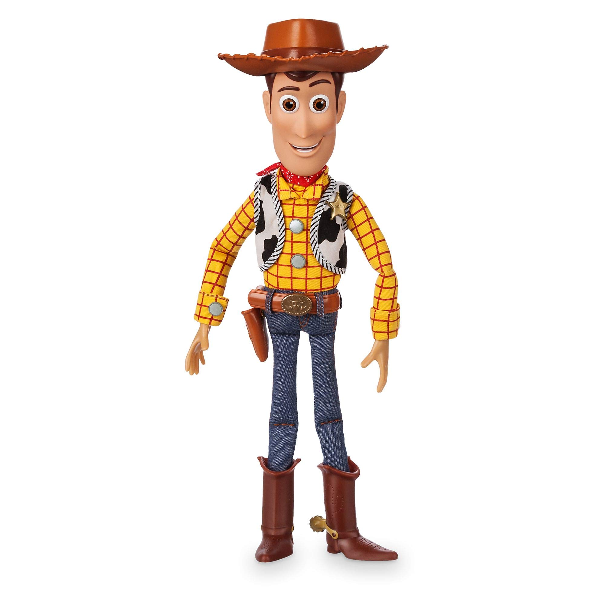 DISNEY Store Official Woody Interactive Talking Action Figure from Toy Story 4, 15 Inches, Features 10+ English Phrases, Interacts with Other Figures, Removable Hat, Ages 3+