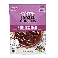A Dozen Cousins Seasoned Beans, Vegan and Non-GMO Meals Ready to Eat Made with Avocado Oil (Creole Red Beans, 8 Pack)