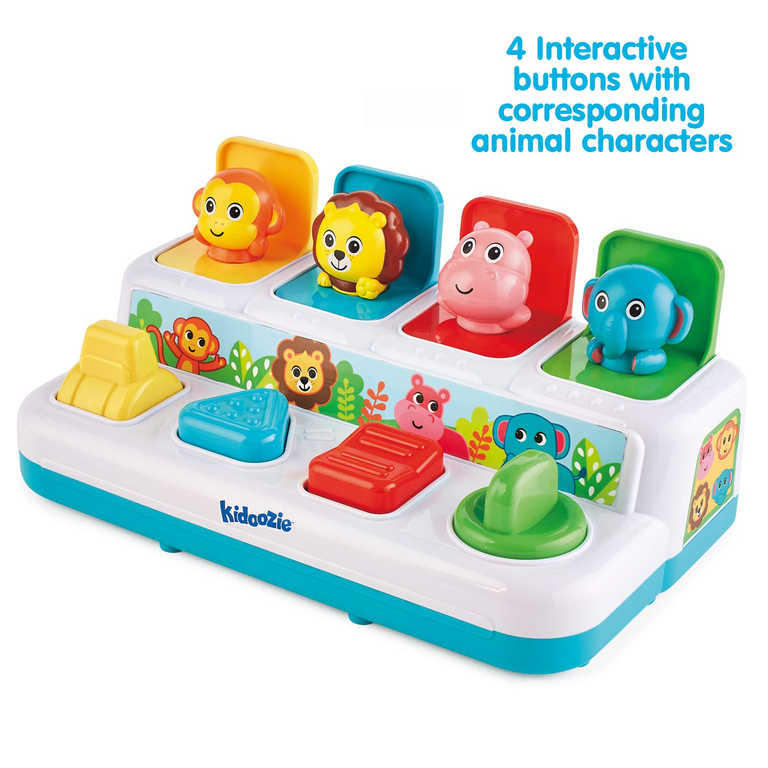 Kidoozie Pop ‘n Play Animal Friends, Pop Up Activity Toy for Learning Colors, Numbers, Animal Names and Sounds; Suitable for Toddlers Ages 12 Months and Older