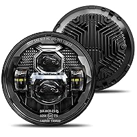 HWSTAR 2023 Upgraded 1000% Brighter Anti-glare 7 Inch Led Headlights Round Compatible with Jeep Wrangler JK JKU TJ LJ Chevy Ford GMC Dodge Mazda Nissan VW Mack etc DOT H6024 Hi/Low Sealed Beam (Pair)