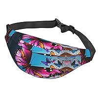 Fanny Pack For Men Women Casual Belt Bag Waterproof Waist Bag Color Butterfly Running Waist Pack For Travel Sports