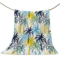 Blanket Coconut Palm Soft Breathable Throw Blankets Tropical Plants Multicolor Warm Cozy Bedspread Decorative for Couch Bedroom All Seasons Use