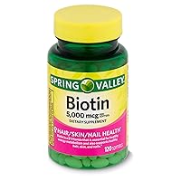 Spring Valley - Biotin 5000 mcg, Super Potency, 120 Softgels