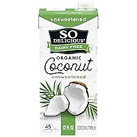 So Delicious Dairy Free Shelf-Stable Coconut Milk, Unsweetened, Vegan, Non-GMO Project Verified, 1 Quart