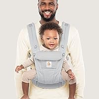 Ergobaby Omni Dream All Carry Positions SoftTouch Cotton Baby Carrier with Enhanced Lumbar Support (7-45 Lb), Pearl Grey