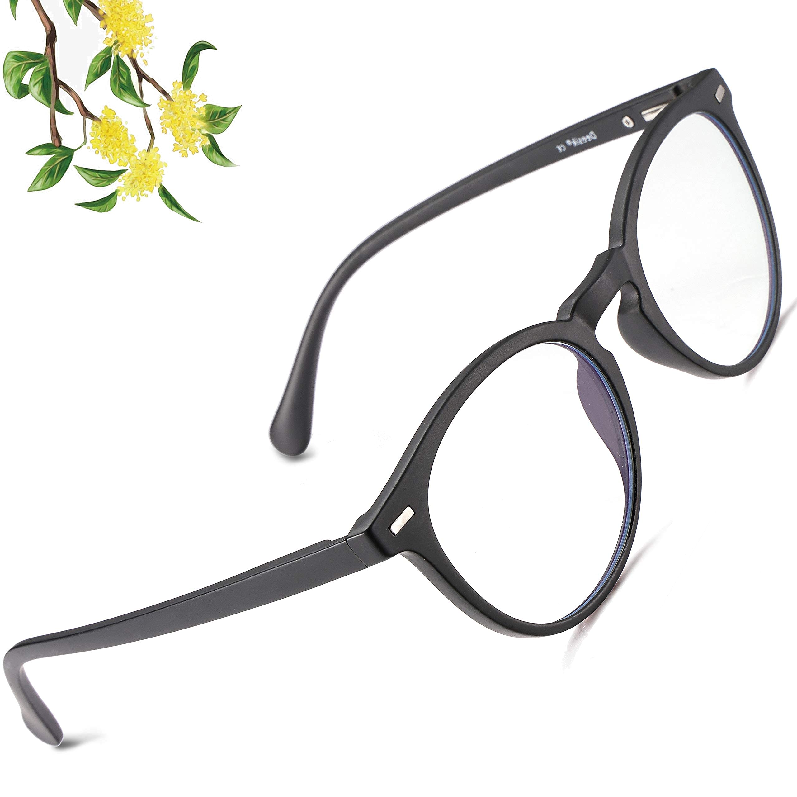 deesik Blue Light Blocking Glasses,Scented Anti Blue Ray/IR/UV Gaming Glasses，Spring Hinges Lightweight Eyeglasses, Computer Screen Filter Glasses for Women Men