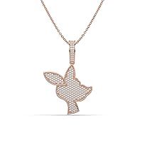Colorless Round Cut 2.4TCW VVS1 Moissanite Diamond 10K Rose Gold Bird Shape Pendant Gift For Love
