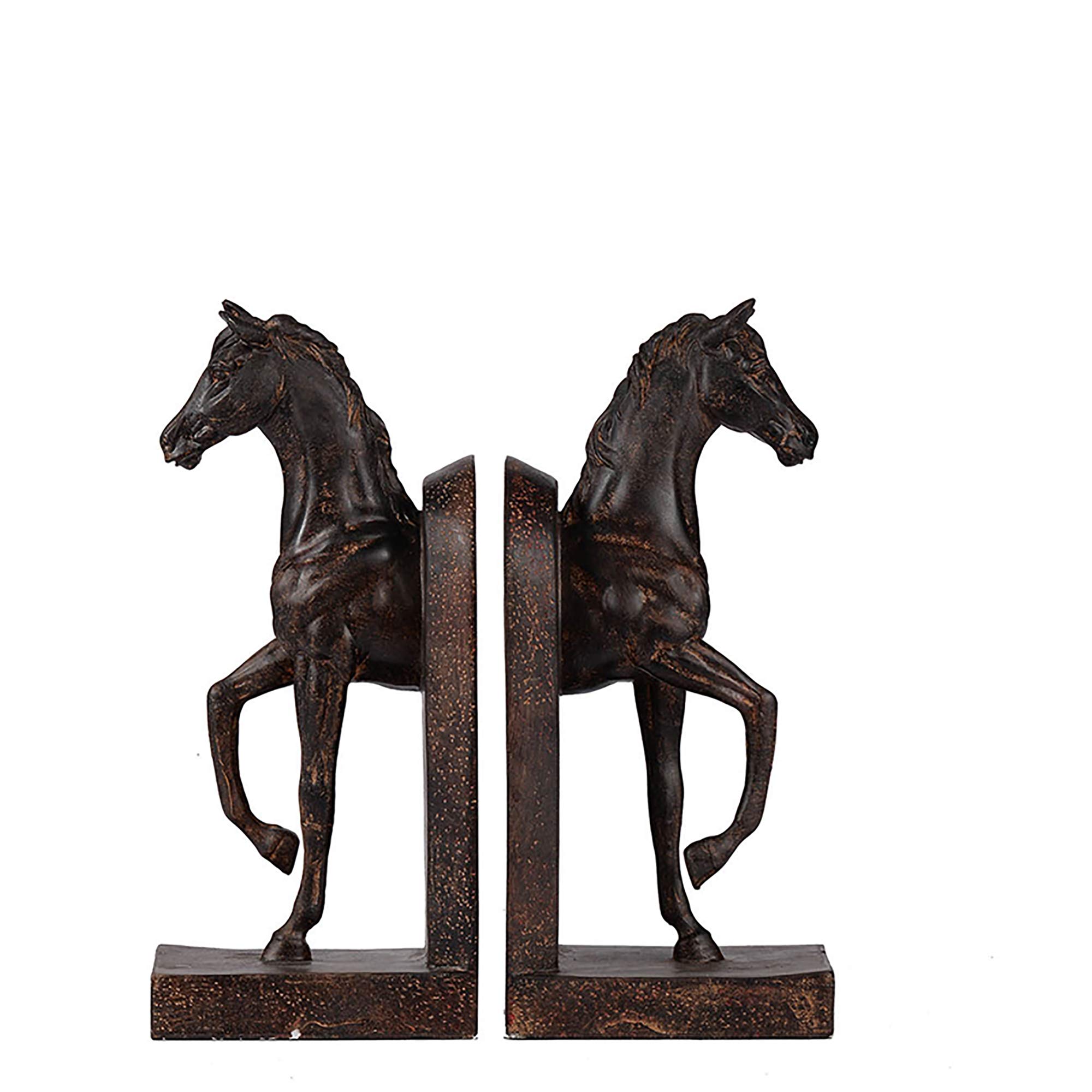 A&B Home Decorative Display Set of 2 Trotting Horse Bookends Decoration Library Office Home Décor Book Shelf Accent 11" inch