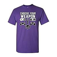 City Shirts Mens Choose Your Weapon Console Gamer Funny DT Adult T-Shirt Tee