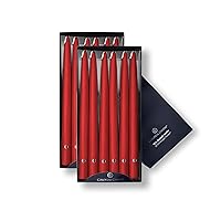 Colonial Candle Unscented Taper Candle, Handipt Collection, Red, 12 In, Pack of 12 - Up to 10 Hours Burn
