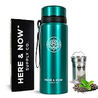 25 oz Multi-Function Travel Mug and Tumbler | Tea Infuser Water Bottle | Fruit Infused Flask | Hot & Cold Double Wall Stainless Steel Coffee Thermos (Celestial Blue)
