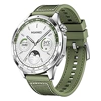 HUAWEI WATCH GT 4 Smart Watch - Up to 2 Weeks Battery Life Fitness Tracker - Compatible with Android & iOS - Health Monitoring with Pulse Wave Arrhythmia Analysis - GPS Integrated - 46MM Green Woven