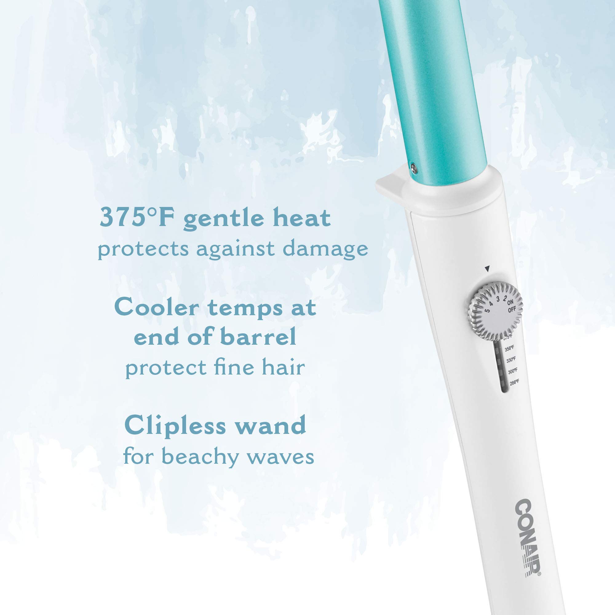 Conair OhSoKind For Fine Hair 1-inch Curling Wand, Straight wand produces flawless waves