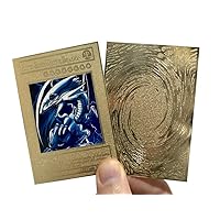 Blue-Eyes White Dragon Colored Gold Metal Yugioh Card