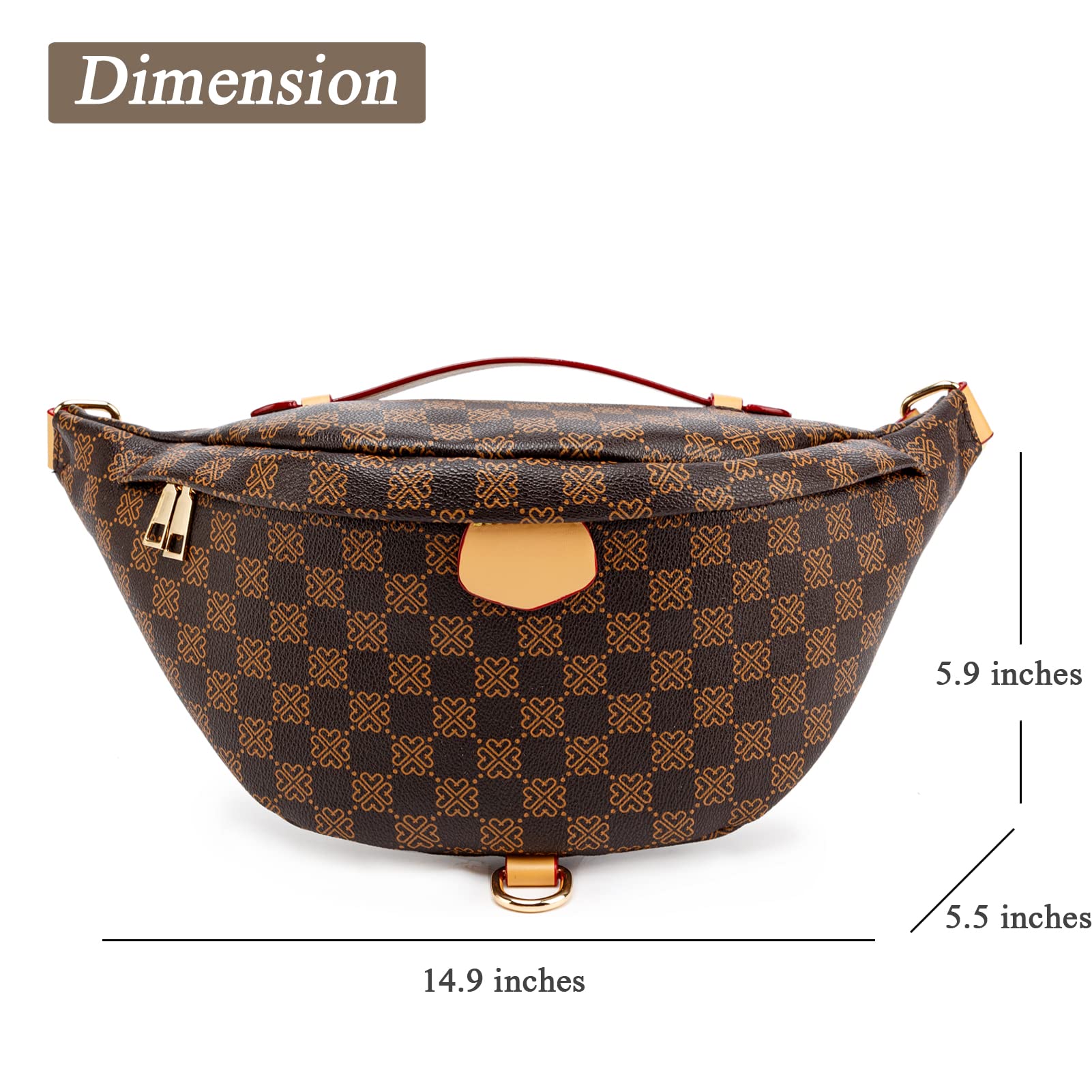  Belt Bag for Women Fashion Crossbody Fanny Packs Causal Waist  Hip Bum Bag Leather Chest Daypack Purses Travel Pouch Sling Backpack Bag