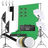 EMART 8.5 x 10 ft Backdrop Support System, Professional Photography Lighting Kit with 43