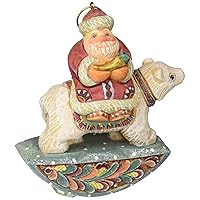 Santa On Polar Bear Figurine Ornament