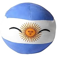 Argentina Country Ball Plushies, Polandball Plush Doll Country Throw Pillow Flag Plushies Countries Anime Plushies Gifts 7.9IN (Color : AR)