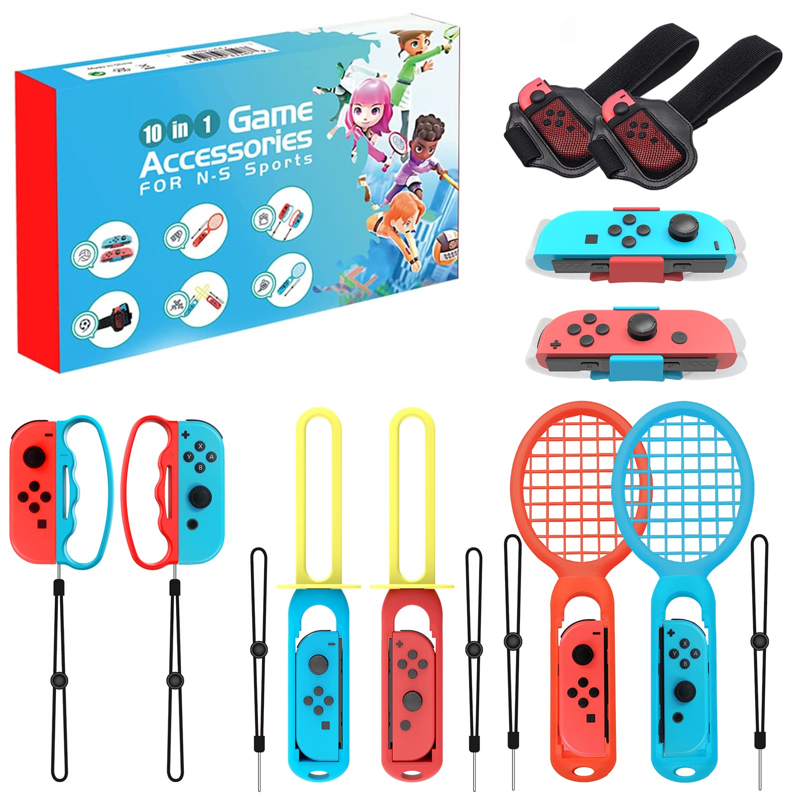 2022 Nintendo Switch Sports Accessories - 10 In 1 Party Pack Accessories Bundle For Joy-con Controller For Switch, Nintendo Switch Oled Accessories, Nintendo Switch Sports, Skyward Sword Switch