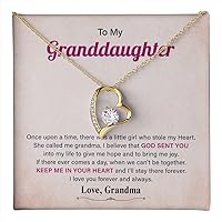 To My Granddaughter I Love You Forever And Always Forever Love Necklace For Women, Present From Grandma Unique Gift Necklace For Birthday Granddaughter Necklace Love Gift For Adults Or Girls On Her Wedding.