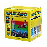 CanDo Low Powder Exercise Band, 50 yard roll, Yellow: X-Light