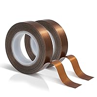 2 Rolls 1/2 Inch x 33 Feet Low Friction Tape,Drawer Slide Tape,Drawer Glide Tape,Squeak Resistant Tape,Abrasion Resistance Tape,Surface Protection Tape for Wood,Drawer,Cabinet,Curtain,Furniture,Brown