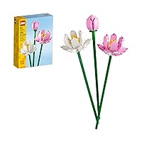 Lotus Flowers Building Kit, Artificial Flowers for Decoration, Idea, Aesthetic Room Décor for Kids, Building Toy for Girls and Boys Ages 8 and Up, 40647