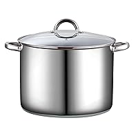 16 Quart Stockpot with Lid, Stainless Steel