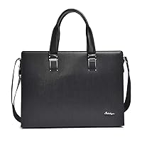 Mens Briefcase Leather with Lock Messenger Bag Laptop Shoulder Bag