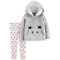 Carter's Infant Boys Panda Fleece Hoodie and Leggings Set 2 Piece Set Grey/Pink