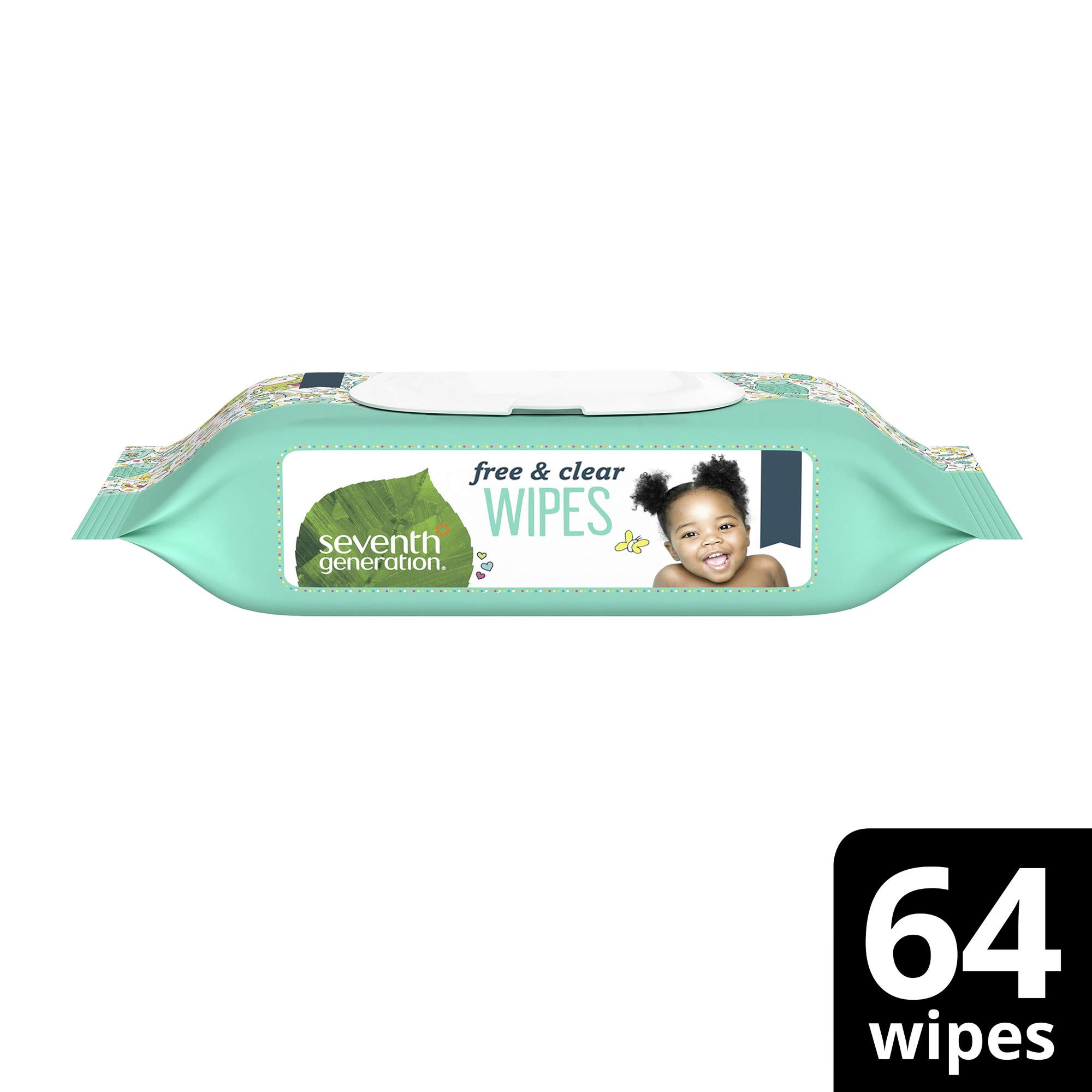 Seventh Generation Baby Wipes, 64 Count (Pack of 2)