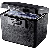 Fireproof Safe Box with Key Lock, Safe for Files and Documents, 0.61 Cubic Feet, 13.6 x 15.3 x 12.1 inches, 1170, black