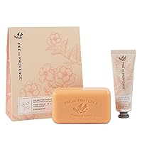 Pre de Provence Gift Set Includes 150 Gram Soap Bar & 1 fl oz Hand Cream |Made in France | Infused with Shea Butter, Persimmon