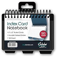 iScholar Index Card Book, Poly Wire, 3 Tabs, Color Will Vary (03512), 3x5 inches