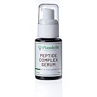Peptide Complex Serum | with Hyaluronic Acid | Best Anti Aging Face Serum by Plandelle | Stimulates Collagen | Reduces Dark Eye Circles | Vegan | Fragrance Free