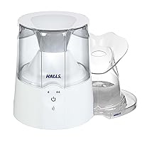 Crane x HALLS 2-in-1 Warm Mist Humidifier and Steam Inhaler, 0.5 Gallon, Blue & White