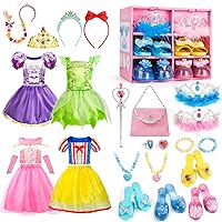 Meland Princess Dress Up Trunk - Girls Dress Up with Little Girls Clothes & Shoes, Play Jewelry