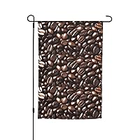 (Funny Roasted Coffee Bean) Spring Summer Garden Flag 12x18 Inch Double Sided, Welcome Garden Flags For Lawn Outdoor Decor(Only Flag)