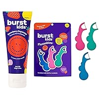 Strawberry Toothpaste + Flossables Kids Flossers Bundle from BURSTkids, Ages 3+