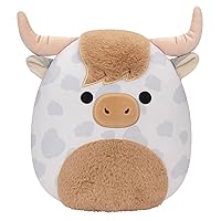 Original 12-Inch Borsa Spotted Highland Cow - Medium-Sized Ultrasoft Official Jazwares Plush