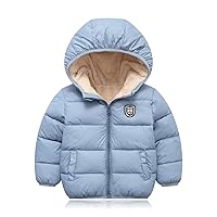 Baby Boys Girls Winter Jacket Fleece Lined Down Cotton Windproof Warm Hooded Puffer Coats